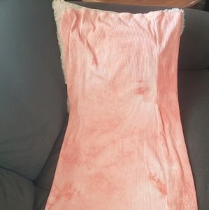 Strapless pink shein dress